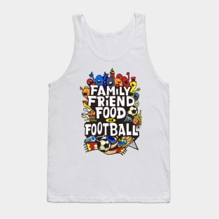 doodle family friend food n football Tank Top